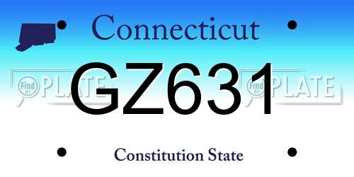 GZ631 Connecticut License Plate
