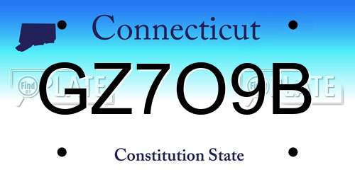 GZ7O9B Connecticut License Plate