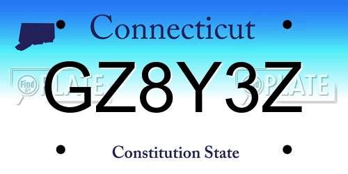 GZ8Y3Z Connecticut License Plate