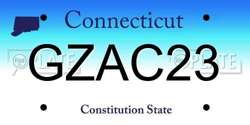 GZAC23 Connecticut License Plate