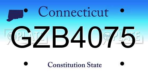 GZB4075 Connecticut License Plate