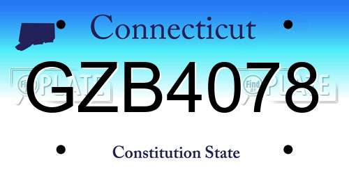 GZB4078 Connecticut License Plate