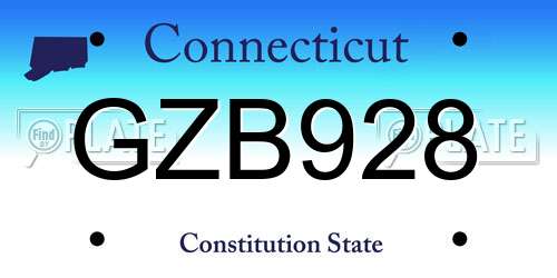 GZB928 Connecticut License Plate