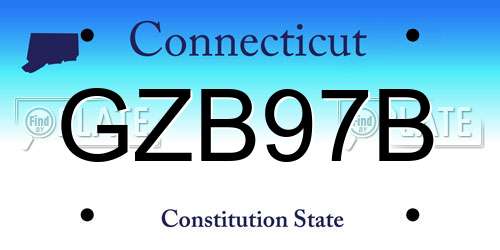 GZB97B Connecticut License Plate