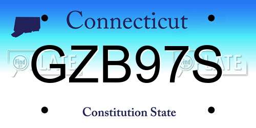 GZB97S Connecticut License Plate