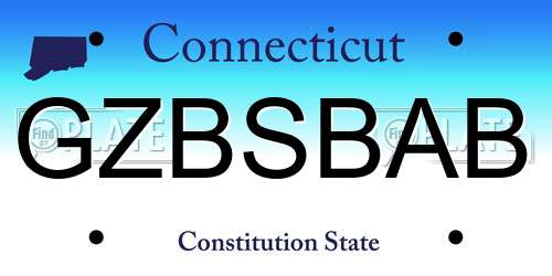 GZBSBAB Connecticut License Plate