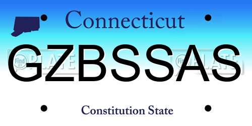 GZBSSAS Connecticut License Plate