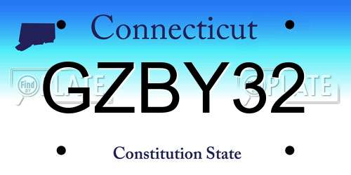 GZBY32 Connecticut License Plate