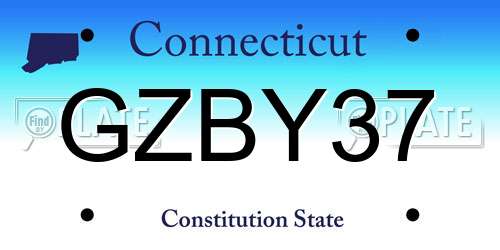 GZBY37 Connecticut License Plate