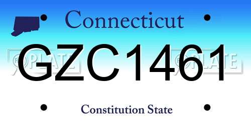 GZC1461 Connecticut License Plate