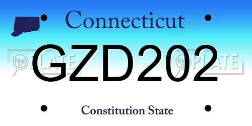 GZD202 Connecticut License Plate