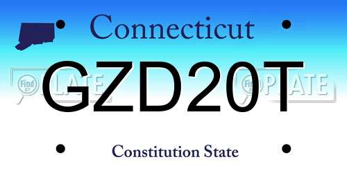 GZD20T Connecticut License Plate