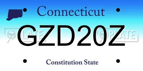 GZD20Z Connecticut License Plate