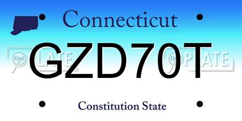 GZD70T Connecticut License Plate
