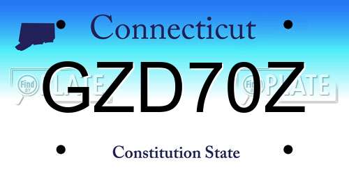 GZD70Z Connecticut License Plate