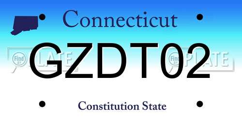 GZDT02 Connecticut License Plate