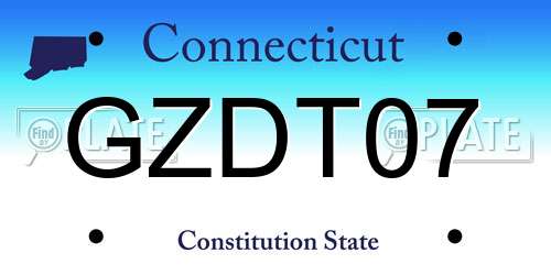GZDT07 Connecticut License Plate
