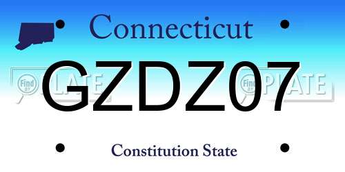 GZDZ07 Connecticut License Plate