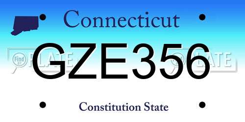 GZE356 Connecticut License Plate
