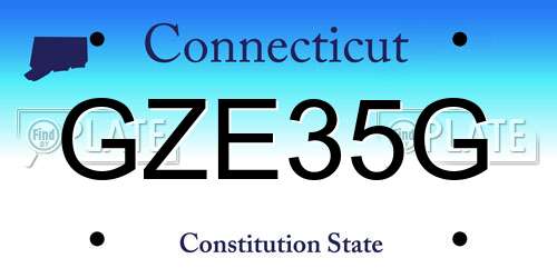 GZE35G Connecticut License Plate