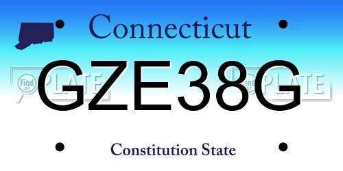 GZE38G Connecticut License Plate