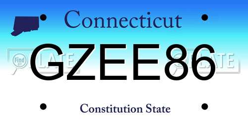 GZEE86 Connecticut License Plate