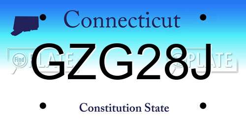 GZG28J Connecticut License Plate