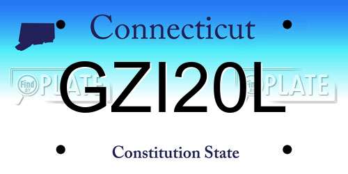 GZI20L Connecticut License Plate