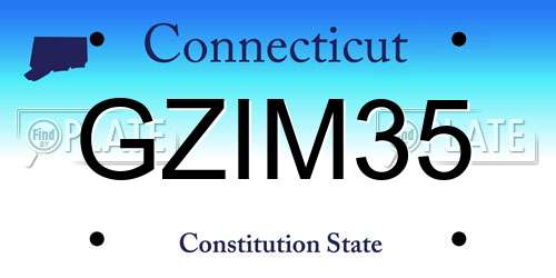 GZIM35 Connecticut License Plate