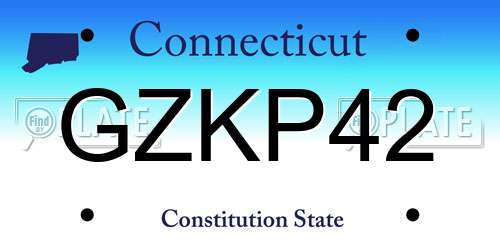 GZKP42 Connecticut License Plate