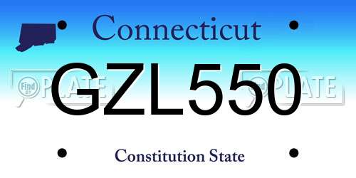 GZL550 Connecticut License Plate