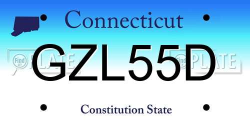 GZL55D Connecticut License Plate