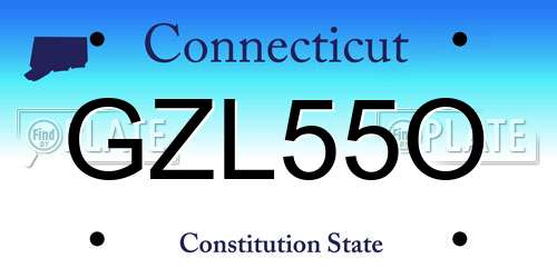 GZL55O Connecticut License Plate