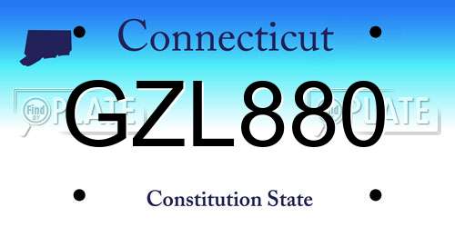 GZL880 Connecticut License Plate