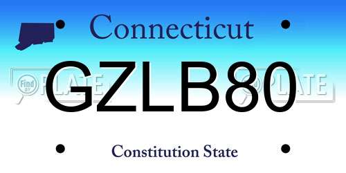 GZLB80 Connecticut License Plate
