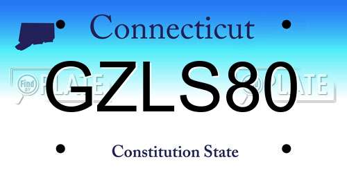 GZLS80 Connecticut License Plate