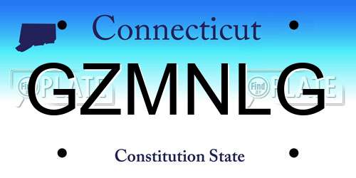 GZMNLG Connecticut License Plate