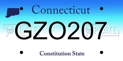 GZO207 Connecticut License Plate