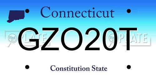 GZO20T Connecticut License Plate