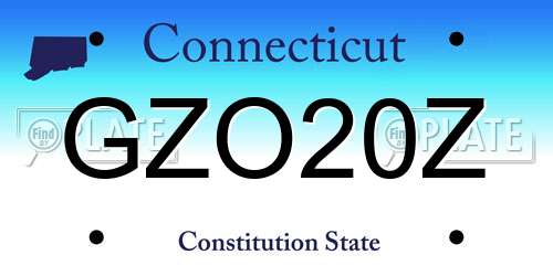 GZO20Z Connecticut License Plate