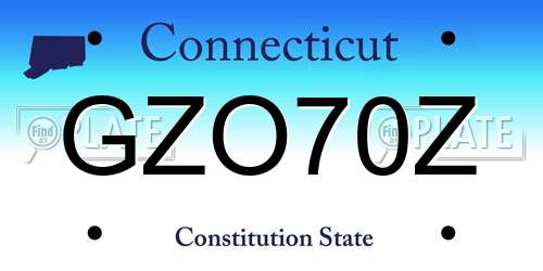 GZO70Z Connecticut License Plate
