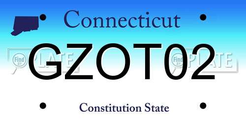 GZOT02 Connecticut License Plate
