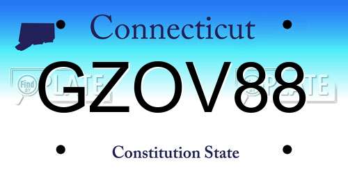 GZOV88 Connecticut License Plate
