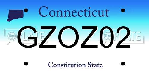 GZOZ02 Connecticut License Plate