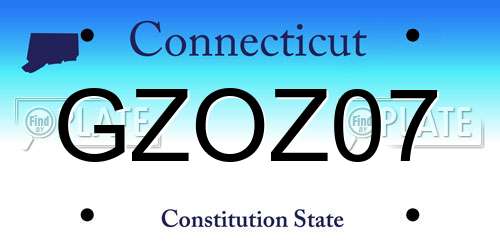 GZOZ07 Connecticut License Plate