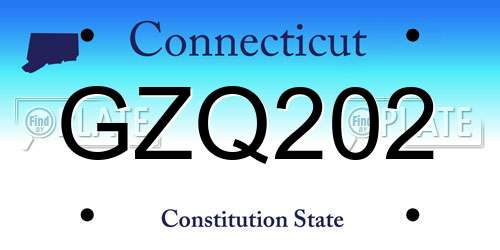GZQ202 Connecticut License Plate