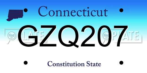 GZQ207 Connecticut License Plate