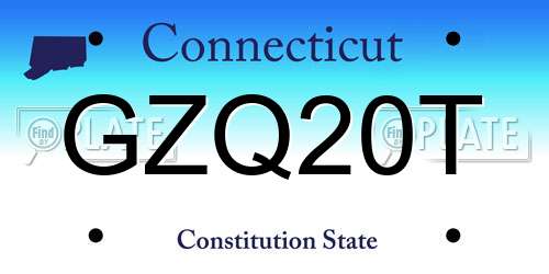 GZQ20T Connecticut License Plate