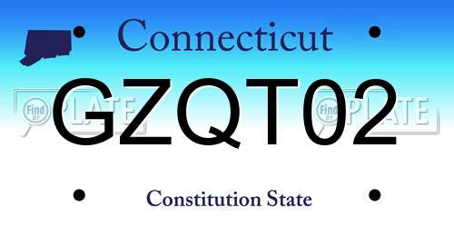 GZQT02 Connecticut License Plate