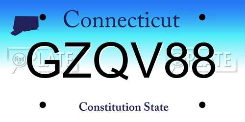 GZQV88 Connecticut License Plate
